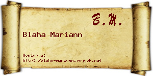 Blaha Mariann névjegykártya